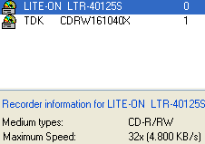LiteOn LTR-32123S lowers recording speed down to 24x
